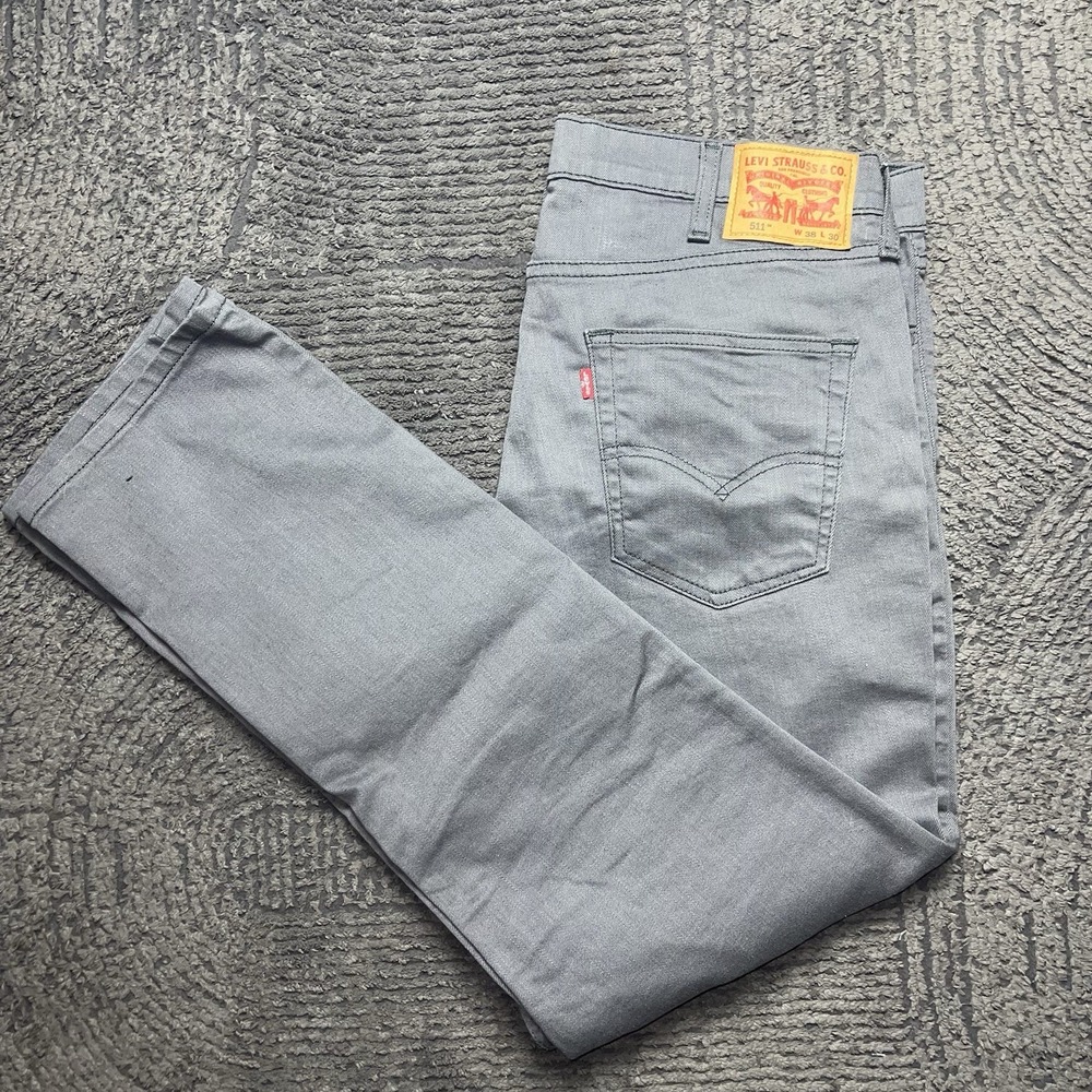 Levi's 511 Slim Fit Gray Jeans Men's W38 L30 Stretch‎ Denim Tapered